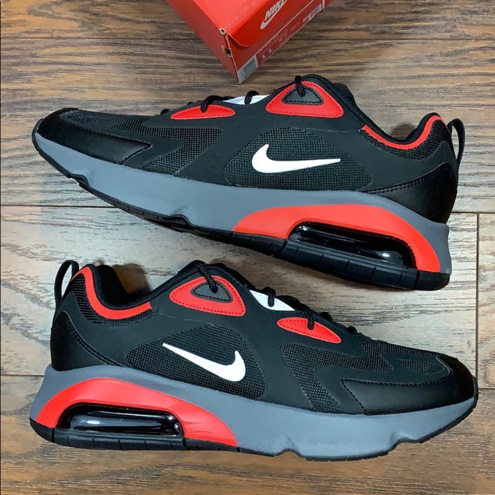 NIKE AIR MAX 200 Black/White-University Red - Picture 1 of 16